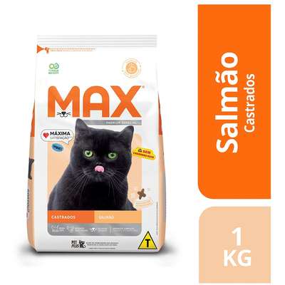 Ração Seca Max Salmão para Gatos Castrados