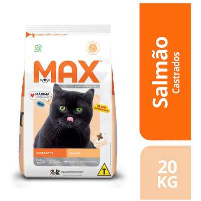 Ração Seca Max Salmão para Gatos Castrados