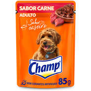 Ração Úmida Champ Sachê Sabor Caseiro Carne para Cães Adultos - 85 g