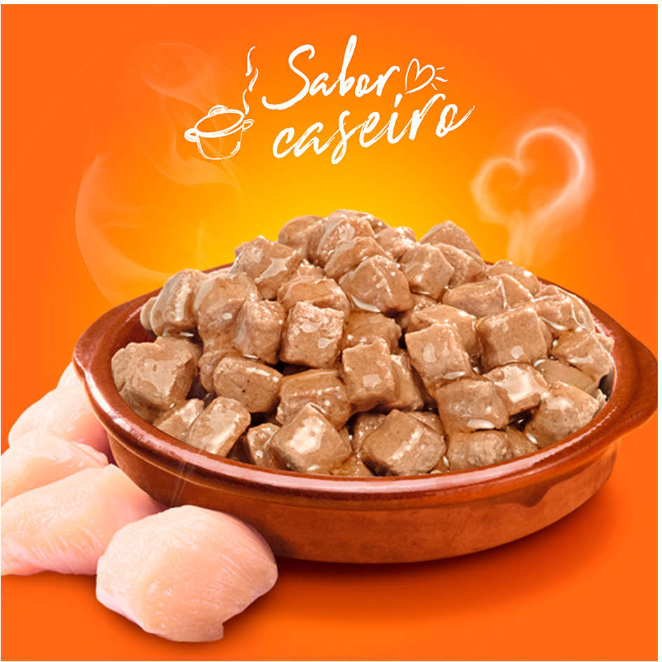 Ração Úmida Champ Sachê Sabor Caseiro Frango para Cães Adultos - 85 g