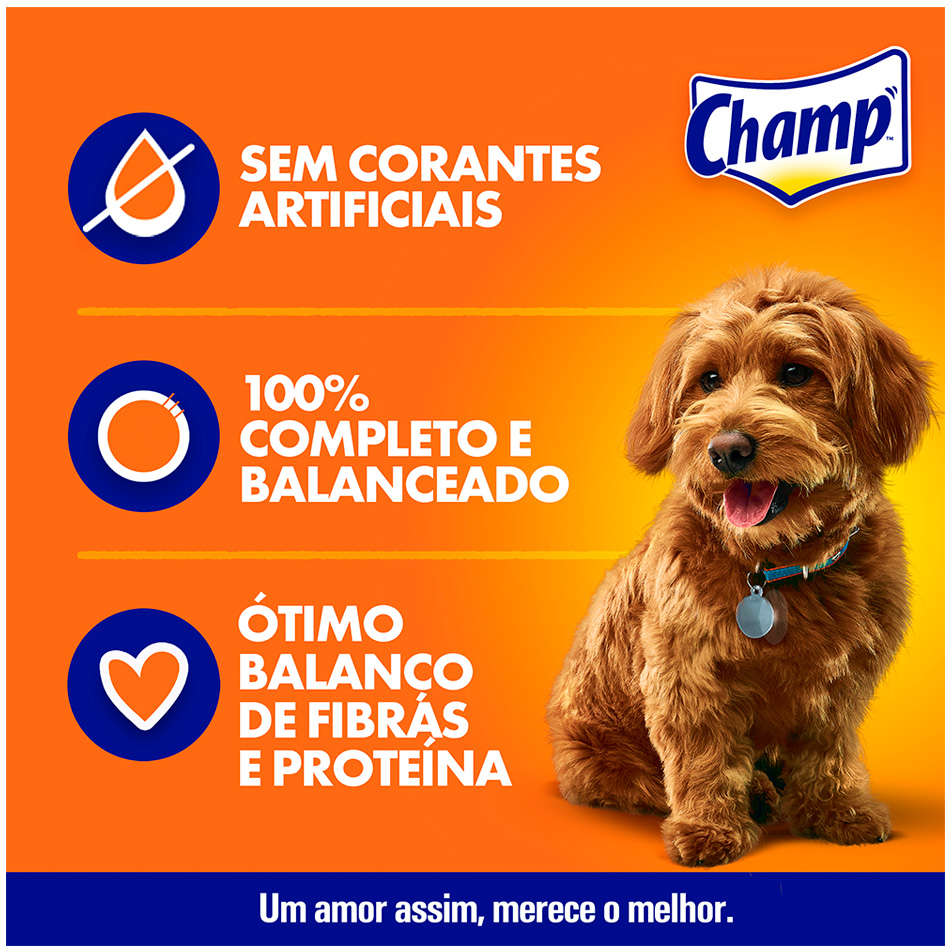 Ração Úmida Champ Sachê Sabor Caseiro Frango para Cães Adultos - 85 g