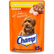 Ração Úmida Champ Sachê Sabor Caseiro Frango para Cães Adultos - 85 g