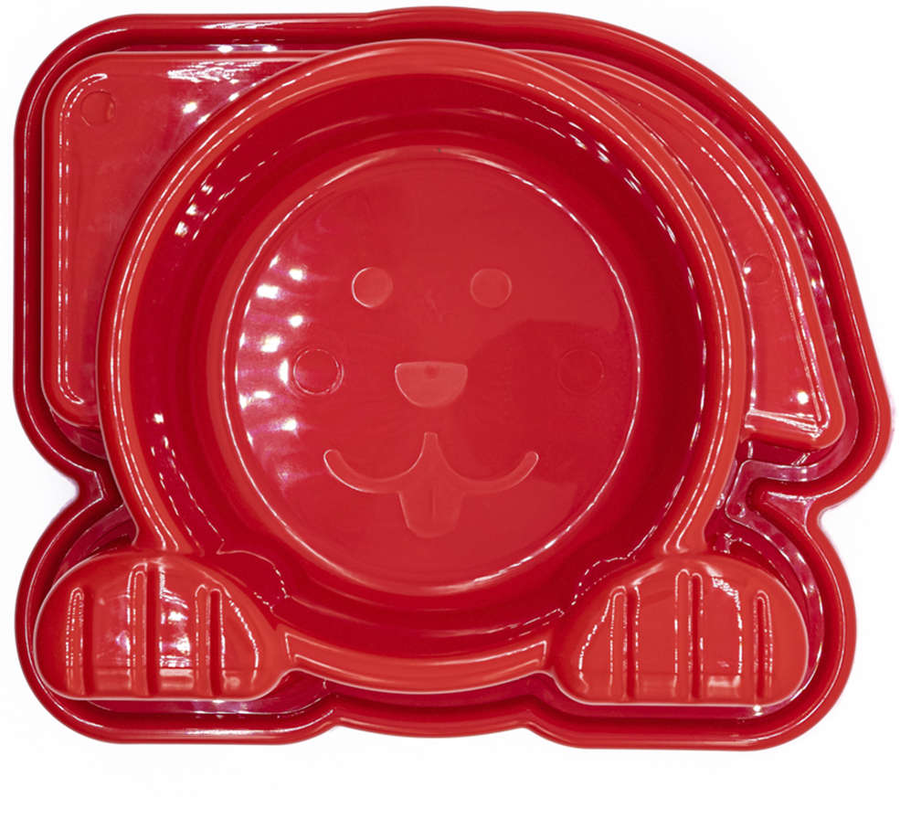 Comedouro Pet Injet Dog Face - Vermelho