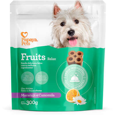 Petisco Papaya Pets Fruits Relax para Cães Adultos Sabor Maracujá”
