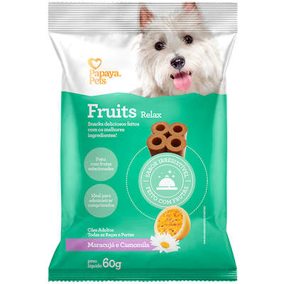 Petisco Papaya Pets Fruits Relax para Cães Adultos Sabor Maracujá”