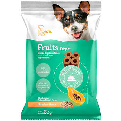 “Petisco Papaya Pets Fruits Digest para Cães Adultos Sabor Mamão”