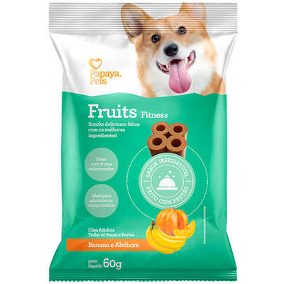 Petisco Papaya Pets Fruits Fitness para Cães Adultos Sabor Banana”