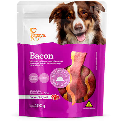 Petisco Papaya Pets Bacon para Cães Adultos Sabor Original”