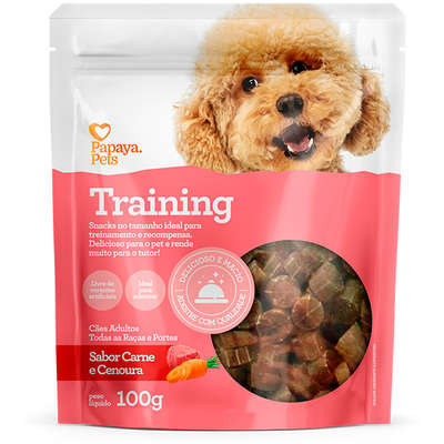 Petisco Papaya Pets Training para Cães Adultos Sabor Carne e Cenoura”