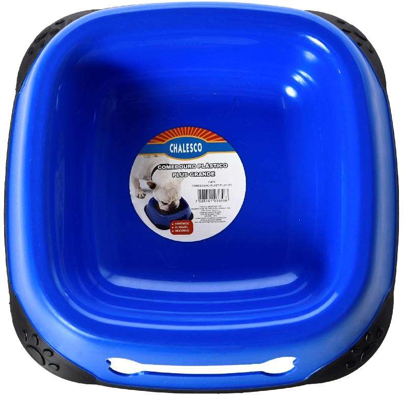 Comedouro Plástico Azul para Cães - Tam. M