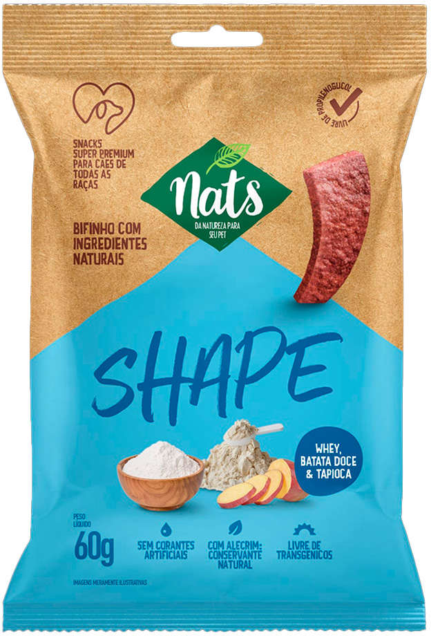 Bifinho Nats NatShape para Cães Sabor Carne - 60g