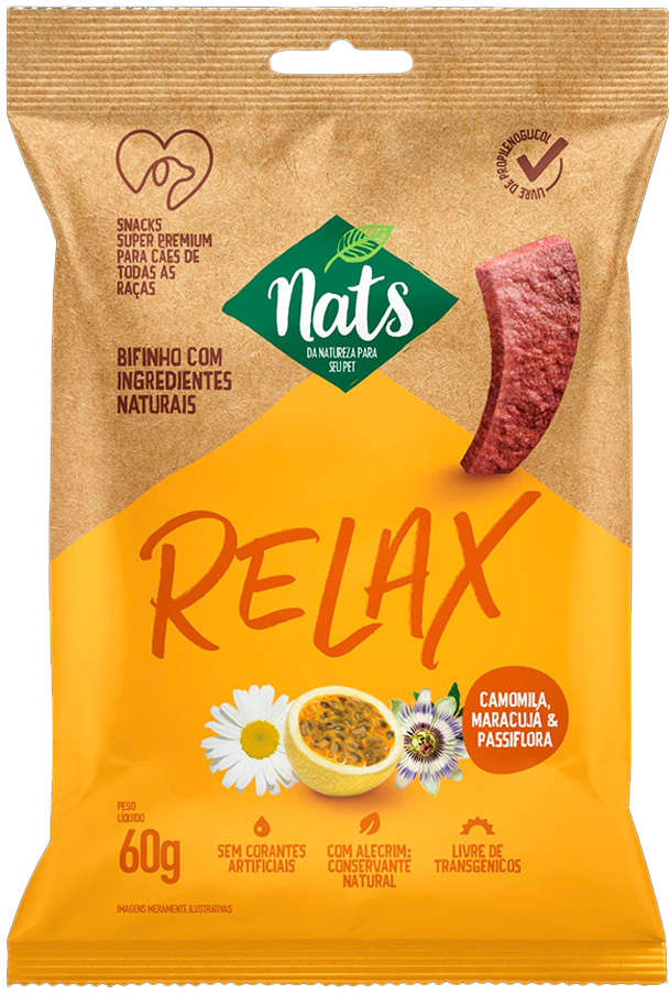 Bifinho Nats NatRelax para Cães Sabor Carne - 60g