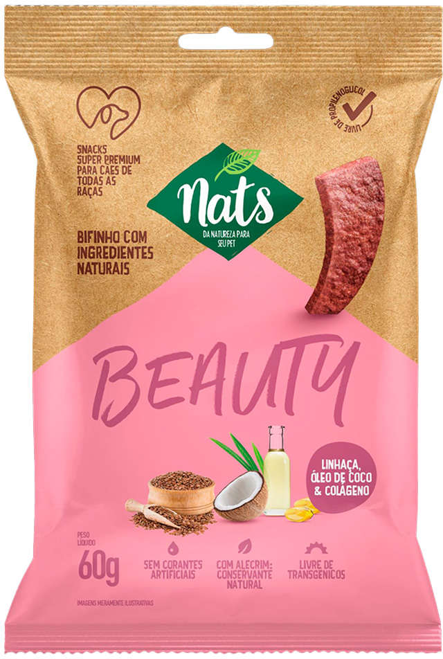 Bifinho Nats NatDerm para Cães Sabor Carne - 60g
