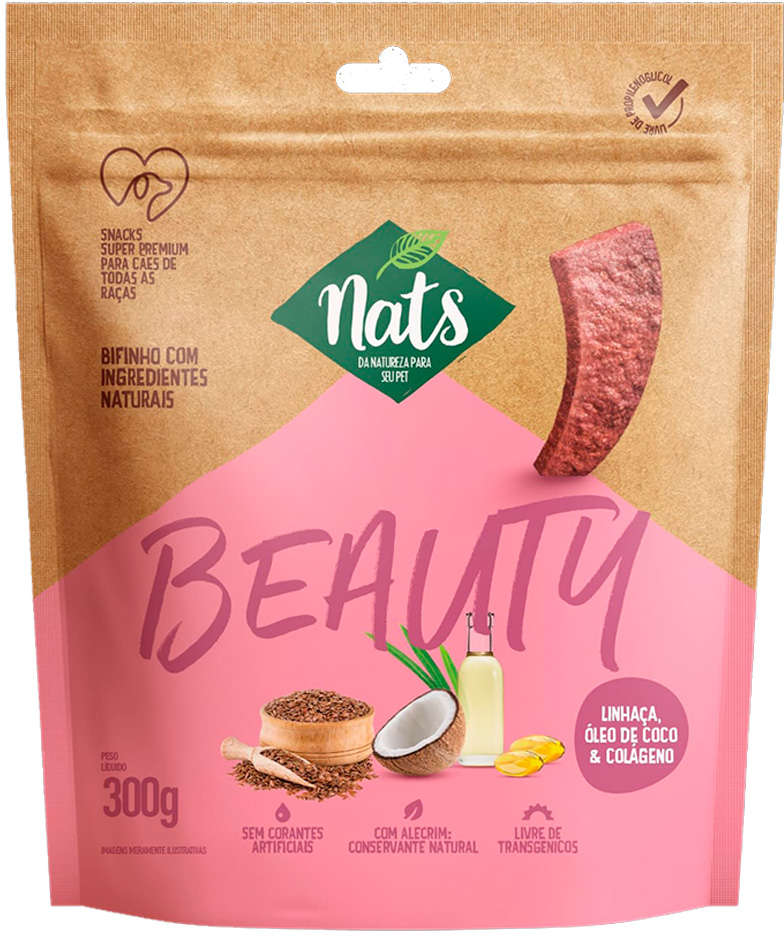 Bifinho Nats NatDerm para Cães Sabor Carne - 300g