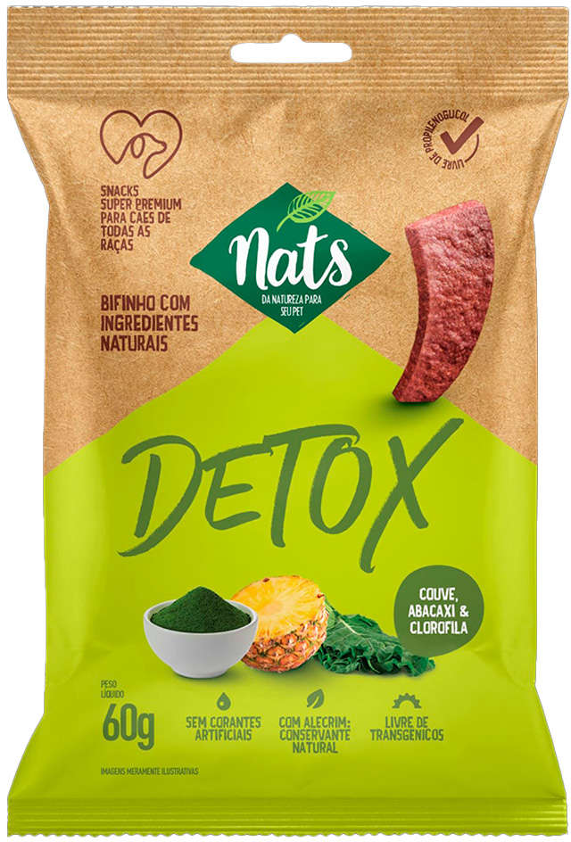 Bifinho Nats NatDetox para Cães Sabor Carne - 60g