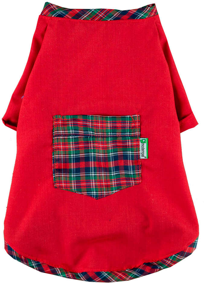 Camiseta com Bolso ModernPet Festa Junina Vermelho - Tam. EG