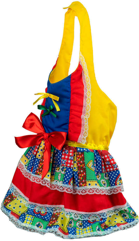 Vestido ModernPet Festa Junina Amarelo - Tam. EG