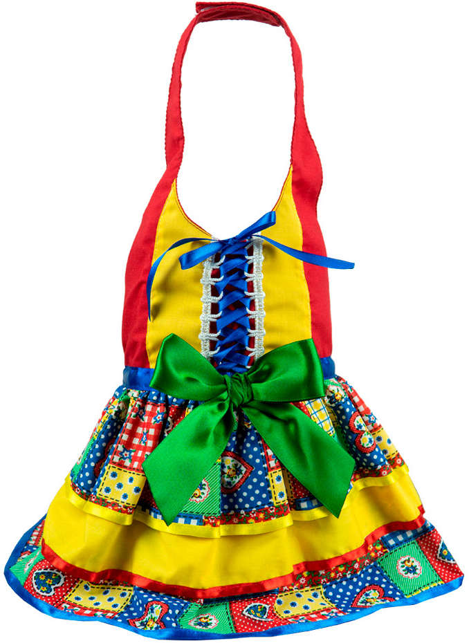 Vestido ModernPet Festa Junina Vermelho - Tam. EG