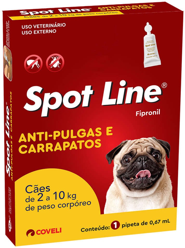 Antipulgas e Carrapatos Coveli Spot Line para Cães de 2Kg a 10Kg - 1 Pipeta