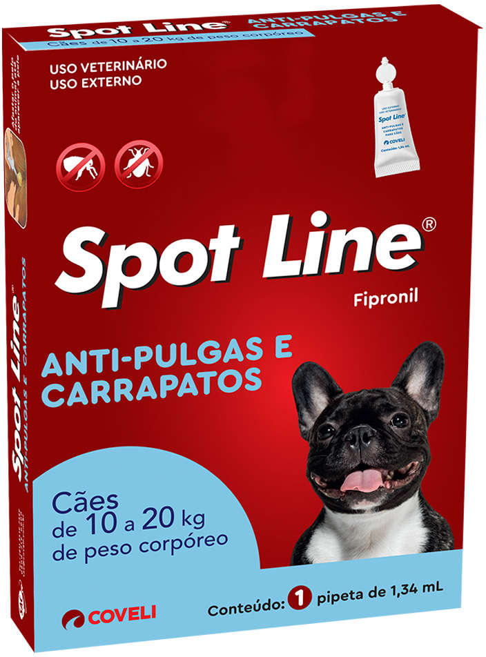 Antipulgas e Carrapatos Coveli Spot Line para Cães de 10Kg a 20Kg - 1 Pipeta