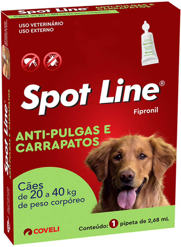 Antipulgas e Carrapatos Coveli Spot Line para Cães de 20Kg a 40Kg - 1 Pipeta