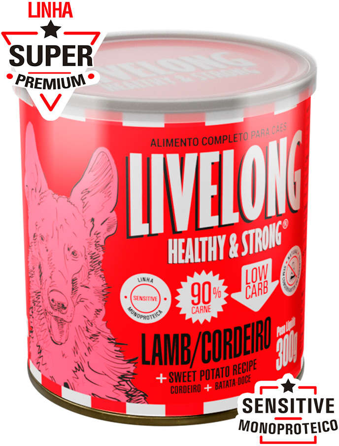 Alimento Natural Livelong Cordeiro para Cães - 300 g