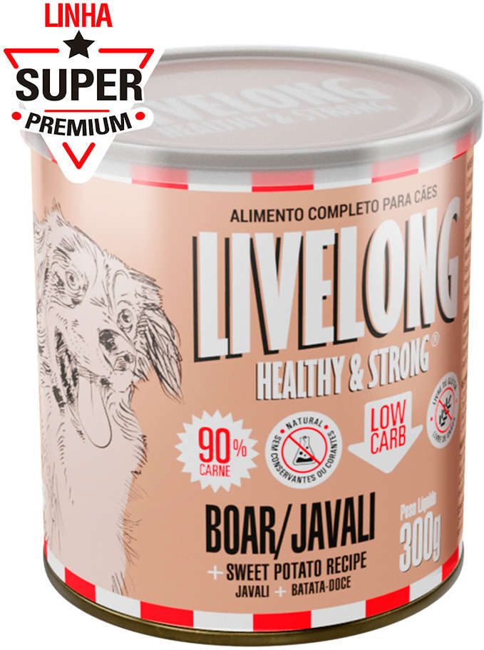 Alimento Natural Livelong Javali para Cães - 300 g