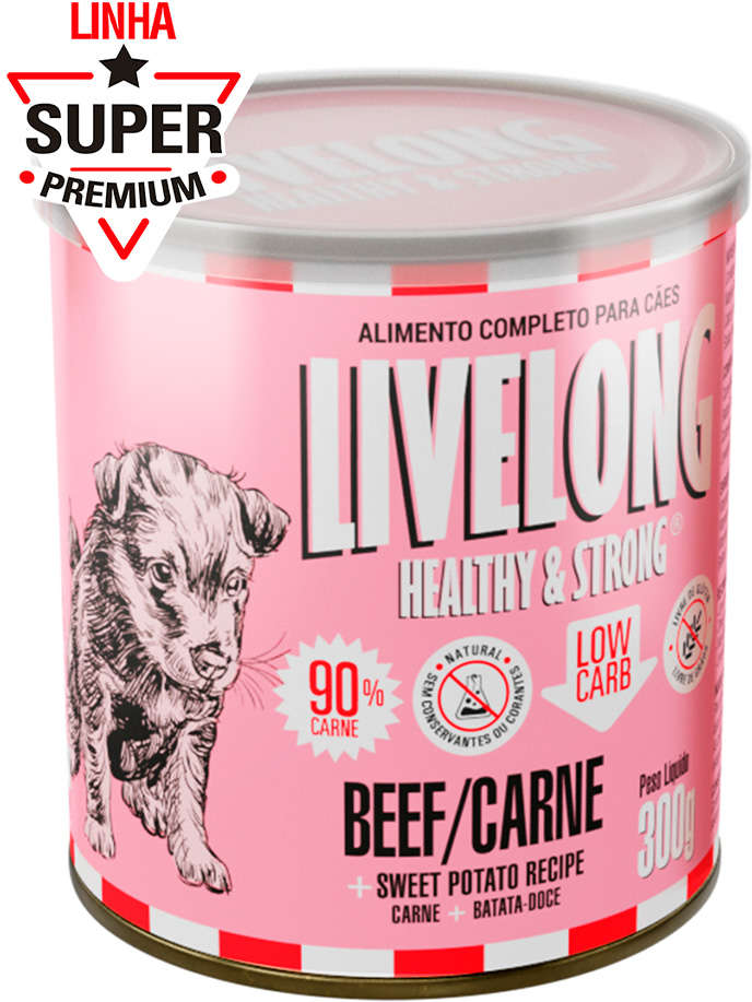 Alimento Natural Livelong Carne para Cães - 300 g