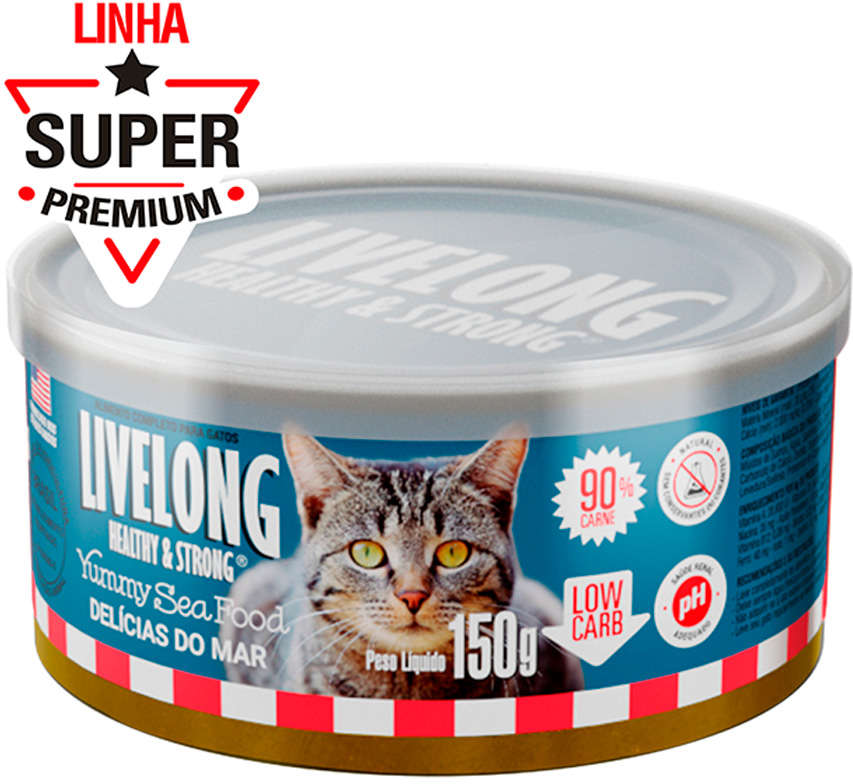 Alimento Natural Livelong Delícias do Mar para Gatos - 150 g