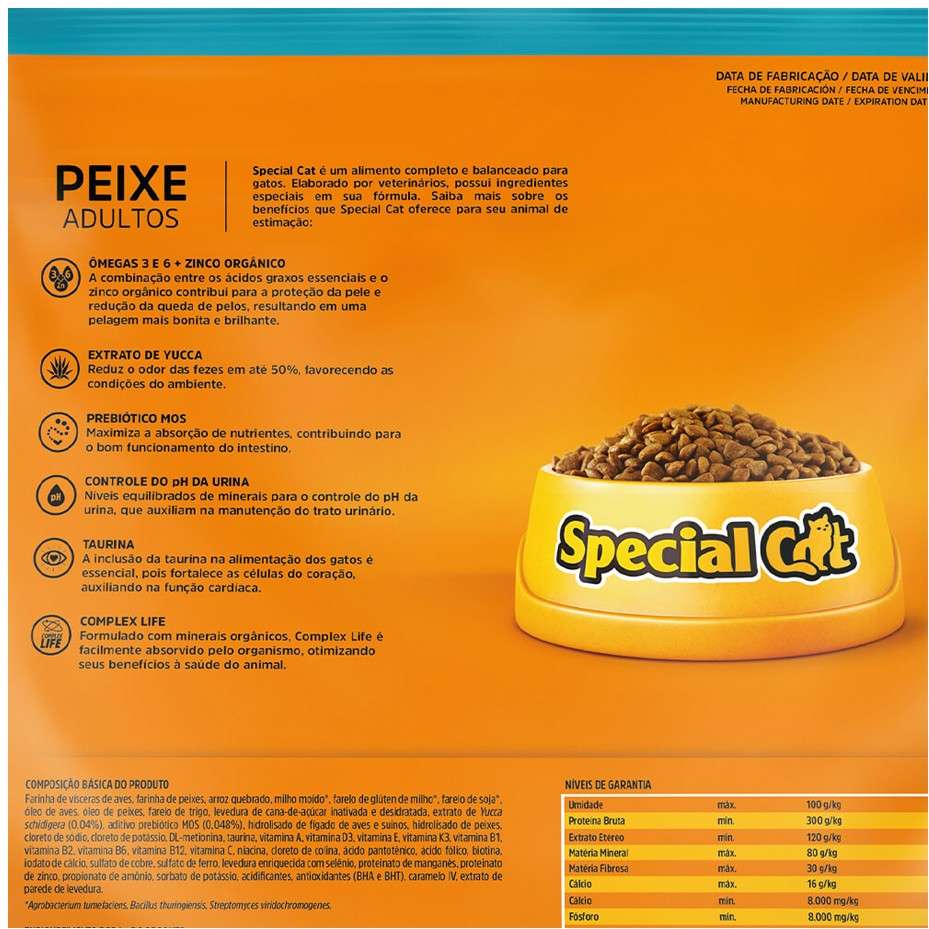 Ração Special Cat Premium Peixe para Gatos Adultos - 10,1Kg