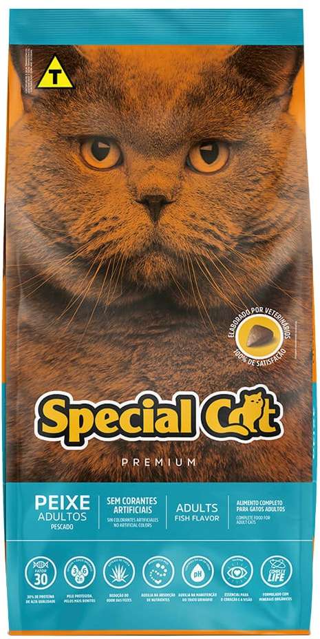 Ração Special Cat Premium Peixe para Gatos Adultos - 10,1Kg