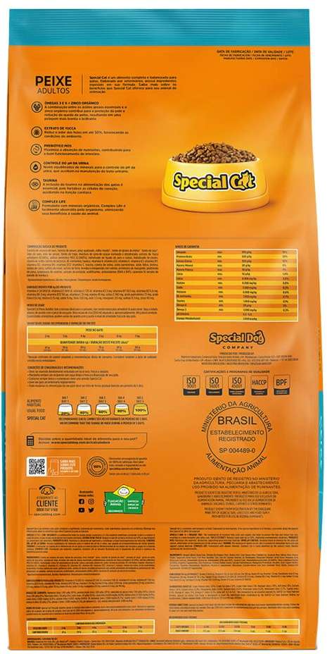 Ração Special Cat Premium Peixe para Gatos Adultos - 10,1Kg