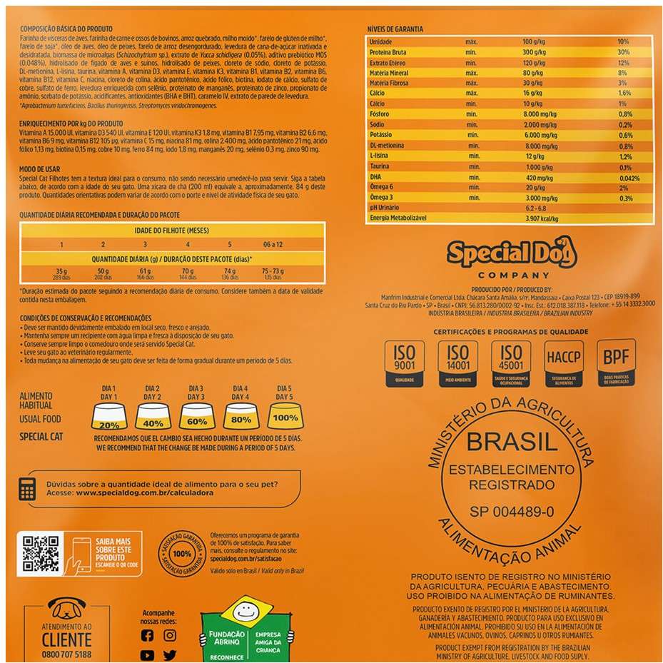 Ração Special Cat Premium para Gatos Filhotes - 3Kg