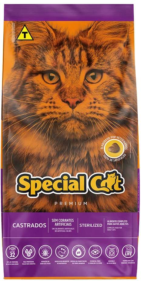 Ração Special Cat Premium para Gatos Adultos Castrados - 10,1Kg