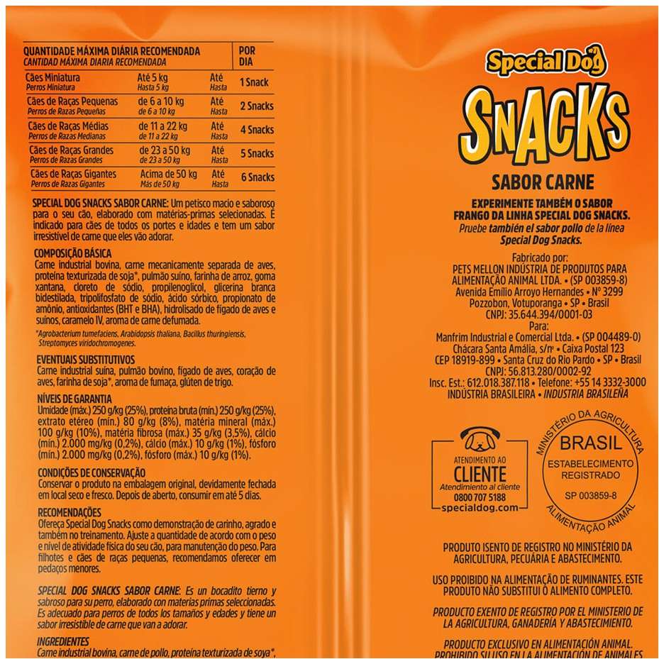 Petisco Special Dog Snacks para Cães Sabor Carne - 60g