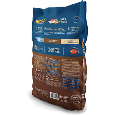Ração Seca Hot Cat Mix Sem Corantes para Gatos Filhotes e Adultos