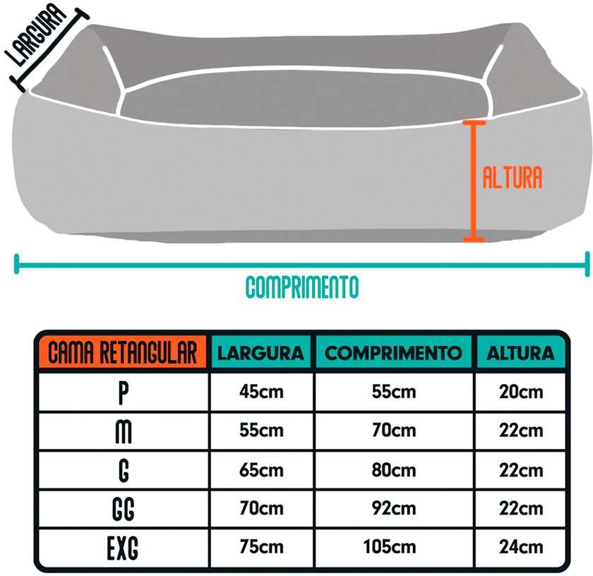 Cama Eco Flora Retangular Jacaranda - Tam. P