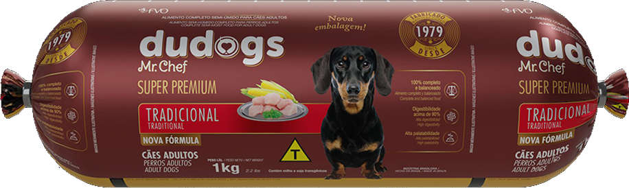 Ração Úmida Dudogs Mr Chef Tradicional para Cães Adultos - 1Kg