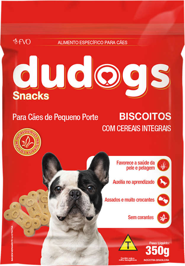 Biscoito Dudogs para Cães Porte Pequeno Sabor Cereais Integrais - 350 g