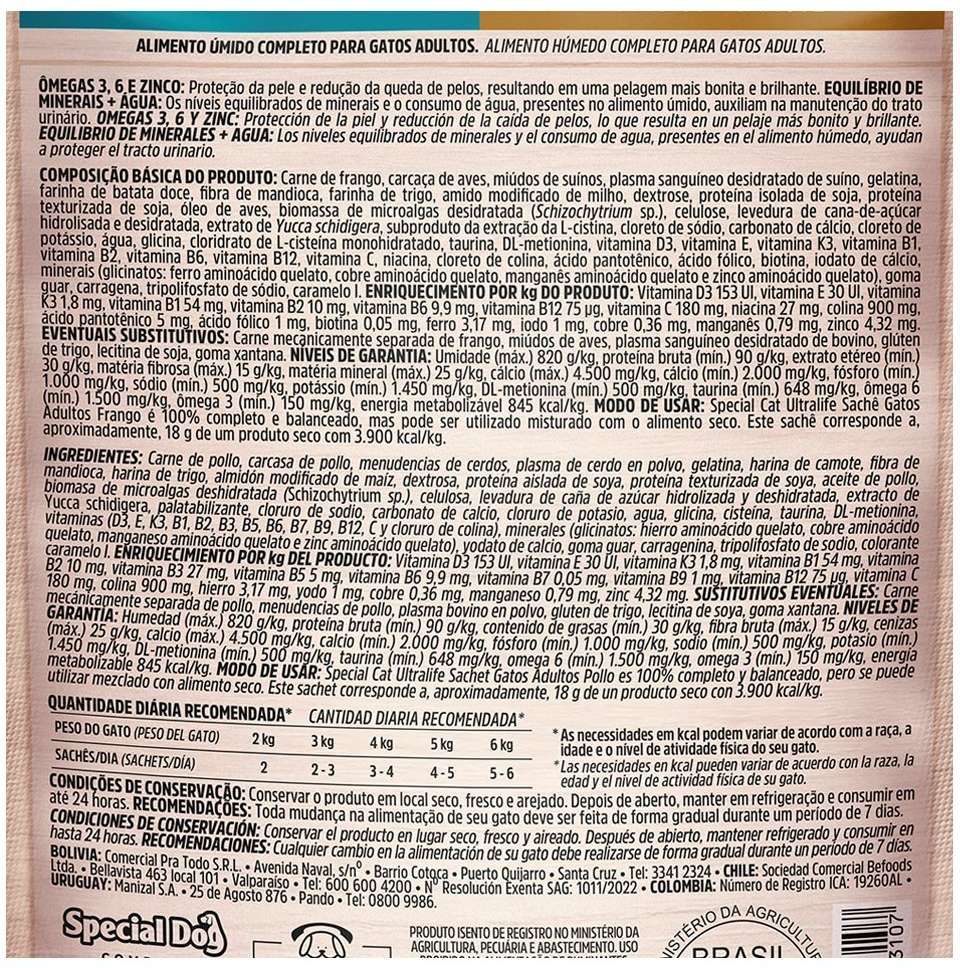 Ração Úmida Special Cat Sachê Frango para Gatos Adultos - 85 g