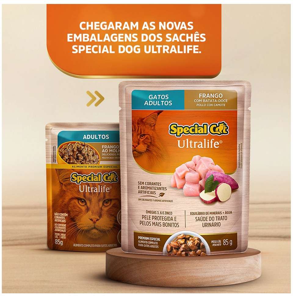 Ração Úmida Special Cat Sachê Frango para Gatos Adultos - 85 g