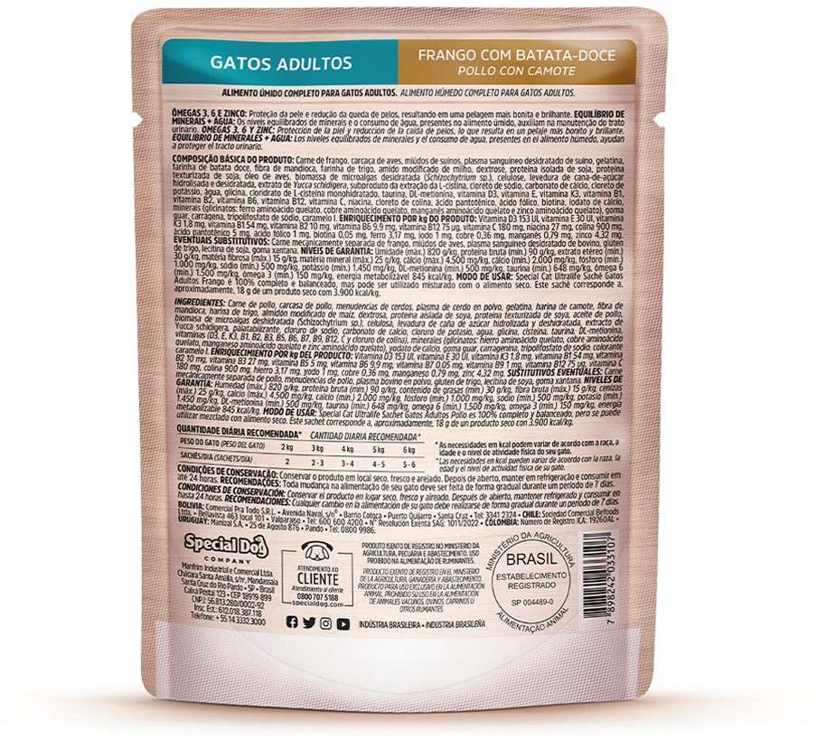 Ração Úmida Special Cat Sachê Frango para Gatos Adultos - 85 g