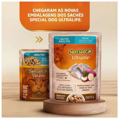 Ração Úmida Special Cat Sachê Peixe para Gatos Adultos