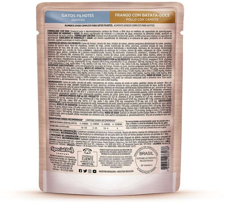 Ração Úmida Special Cat Sachê Frango para Gatos Filhotes - 85 g