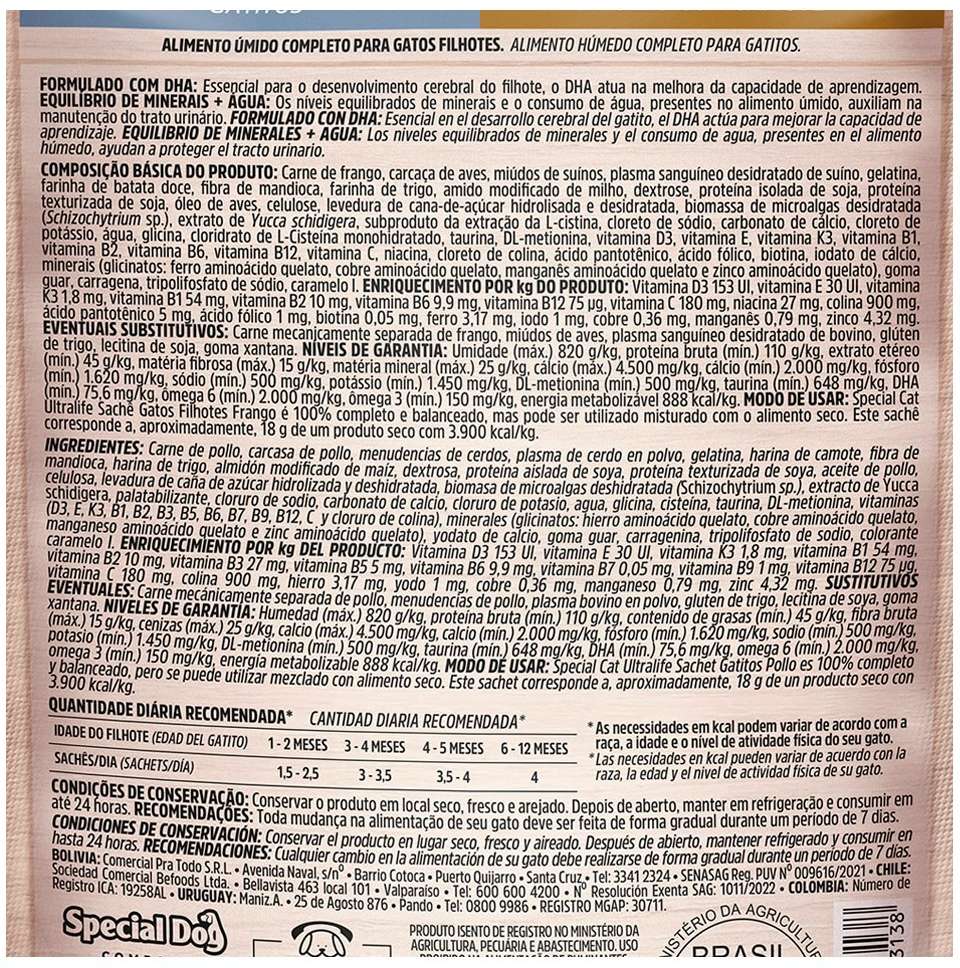 Ração Úmida Special Cat Sachê Frango para Gatos Filhotes - 85 g