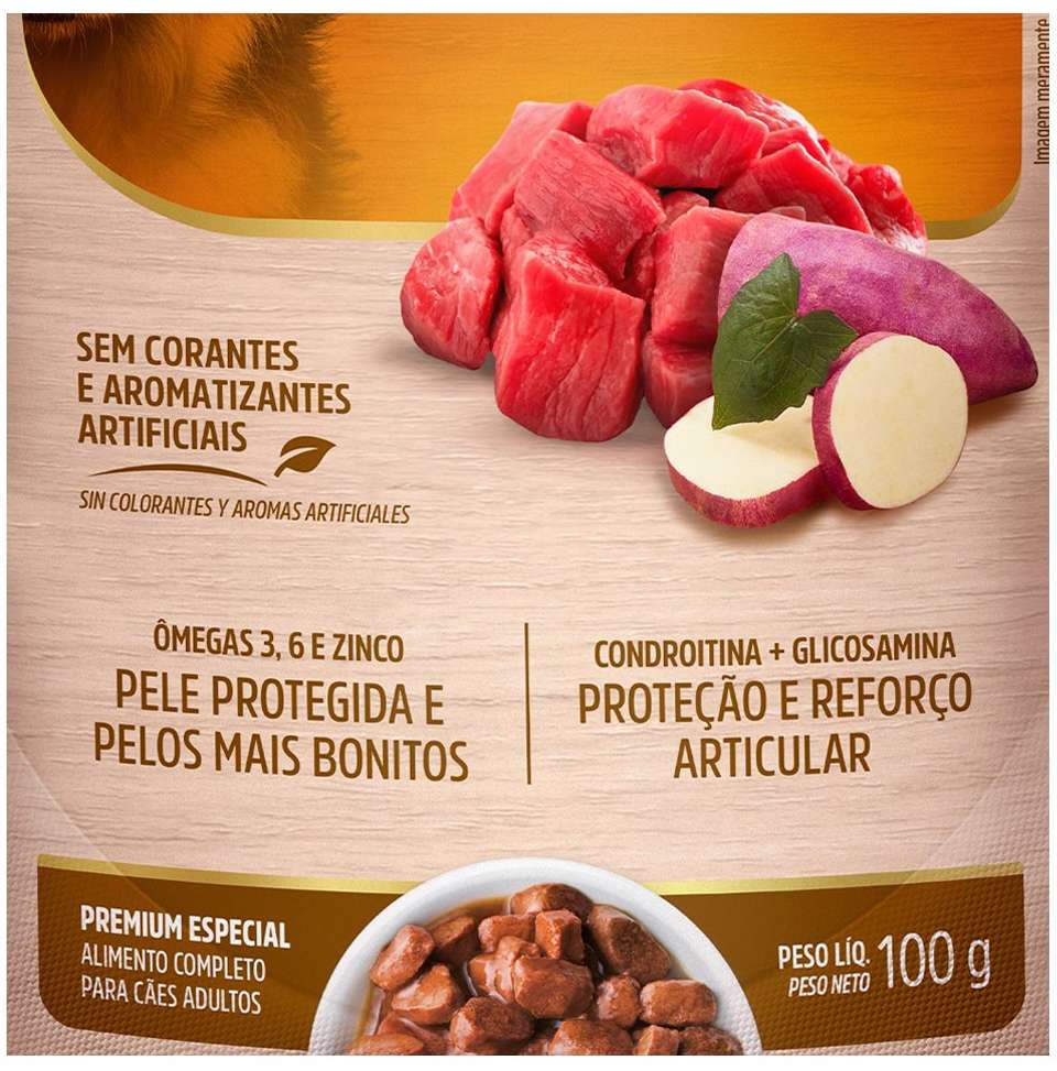 Ração Úmida Special Dog Sachê Carne para Cães Adultos - 100 g