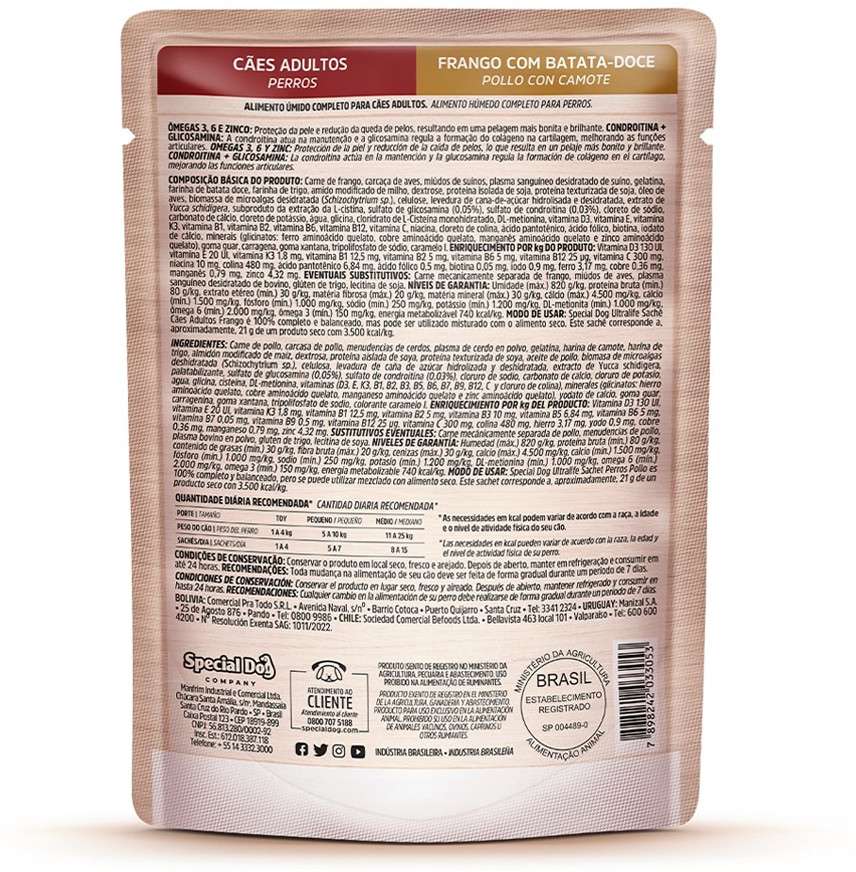 Ração Úmida Special Dog Sachê Frango para Cães Adultos - 100 g