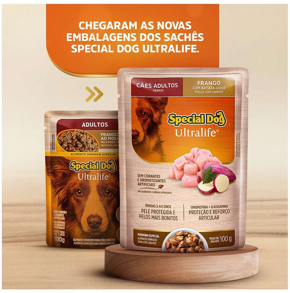 Ração Úmida Special Dog Sachê Frango para Cães Adultos - 100 g