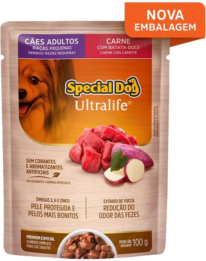 Ração Úmida Special Dog Sachê Carne para Cães Raças Pequenas - 100 g