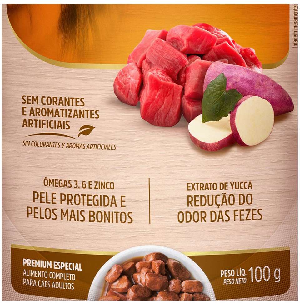 Ração Úmida Special Dog Sachê Carne para Cães Raças Pequenas - 100 g